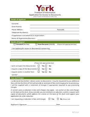 Fillable Online Foi Application Form Pdf Fax Email Print Pdffiller