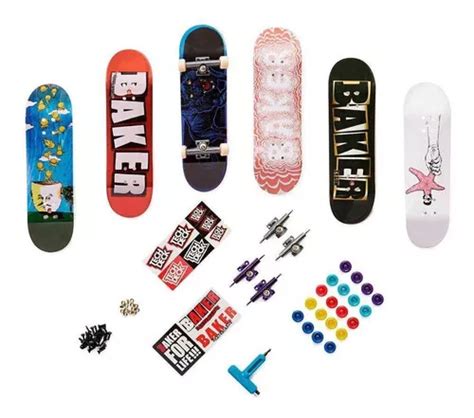 Kit Skate Dedo 6 Shapes Finger Board Baker Techdeck MercadoLivre