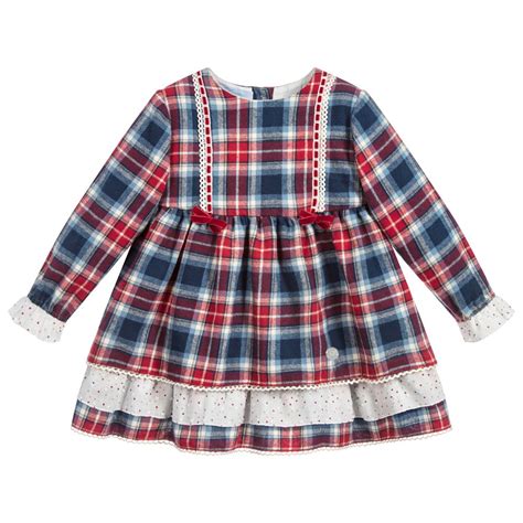 Granlei Tartan Girls Dress Christmas Spanish Wear Childrens Clothing