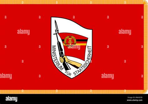 Flag of the Ministry of State Security of the GDR with the logo of the ...