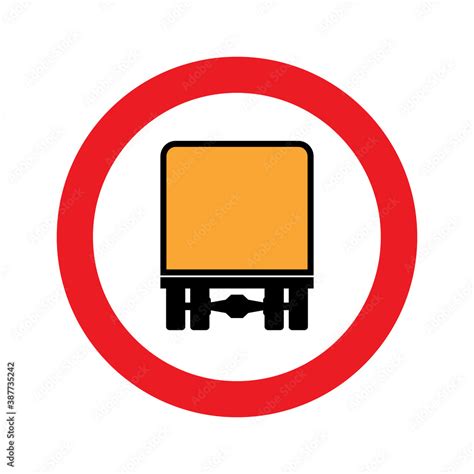 No Vehicles Carrying Dangerous Goods Road Sign Vector Illustration Of