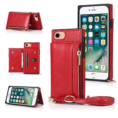 iPhone SE 2020 Case - Casebus - Classic Square Crossbody Wallet Phone Case - Credit Card Holder ...