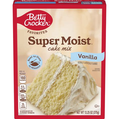 Betty Crocker Favorites Super Moist Vanilla Flavored Cake Mix 1325 Oz