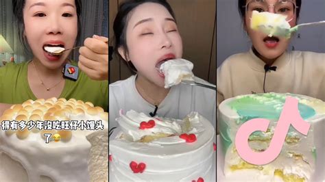 Cream Cake Mukbang Pt8 Tiktok Compilation Korean Food Asmr Asmr Eating Tiktok Mukbang