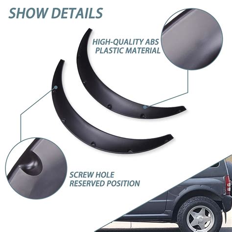 Snapklik Pcs Black Universal Car Flexible Fender Flares Wheel