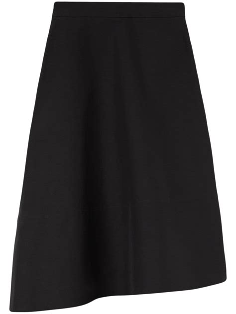 Jil Sander Asymmetric Midi Skirt Black Farfetch