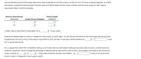 Solved Assume That Banks Do Not Hold Excess Reserves And Chegg