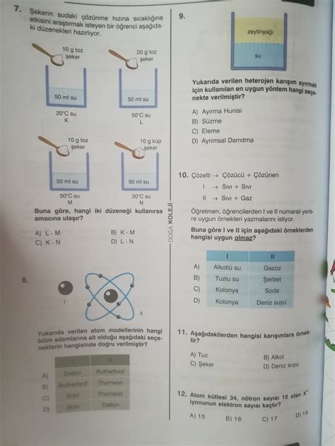 7 sınıf fen bilimleri atom Eodev