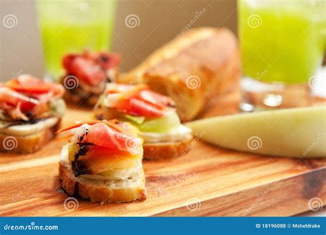 Ham And Melon Appetizers Stock Photo Image Of Sauce