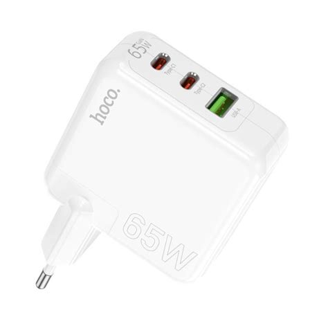 Fast Type - C Charging Adapter 65Watts 3 Port (2 type-C + USB Port ...