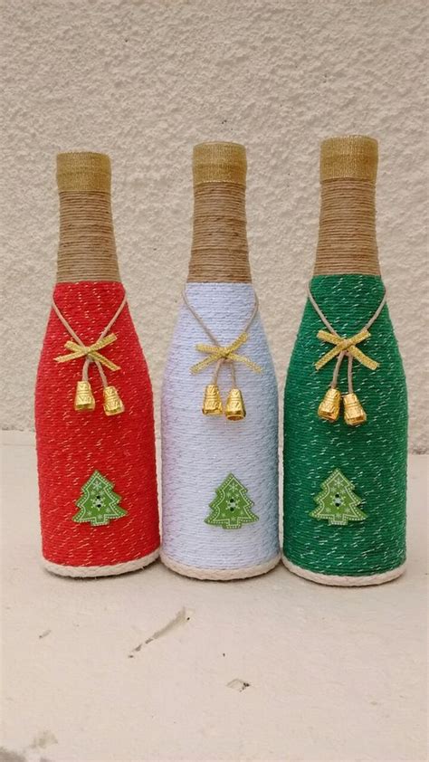 Aprende Cómo Decorar Botellas Navideñas Con Cuerda De Henequén ~ Cositasconmesh