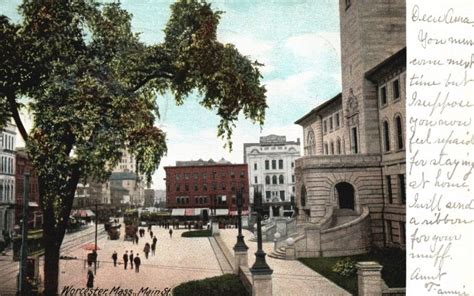 Vintage Postcard 1905 Main Street Buildings Landmarks Worcester