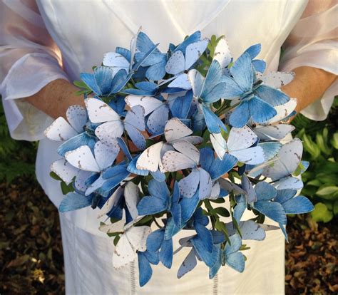 Blue and White Paper Butterfly Bouquet, Butterfly Bouquet,Butterfly ...