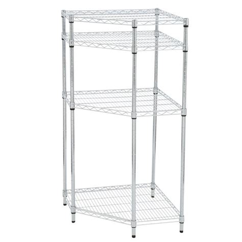 HDX 54 In H X 27 In W X 27 In D 4 Tier Wire Shelving Unit In Chrome