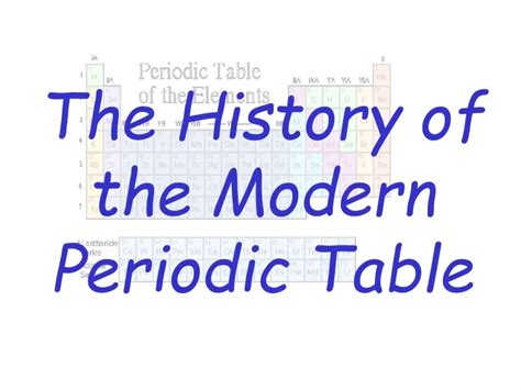 Ppt The History Of The Modern Periodic Table Powerpoint Presentation