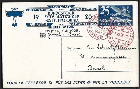 1928 BF Flugkarte Zürich Basel ab 1 Kaufen auf Ricardo