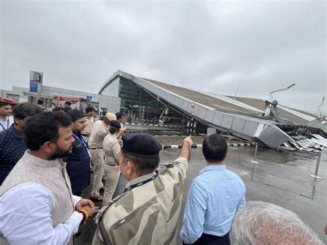 Delhi Airport Terminal Roof Collapses Due To Heavy Rain One Mile At A