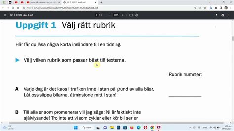 Nationella prov Läsförståelse Sfi Kurs D 2013 حل امتحان القراءة سويدي