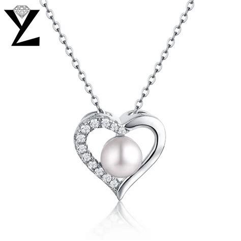 Yl Love Heart Shape Pendant Necklace 925 Sterling Silver Necklaces Jewelry For Women With 7mm