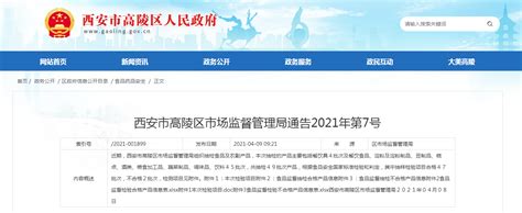 西安市高陵区市场监督管理局抽检49批次食品 2批次不合格 中国质量新闻网