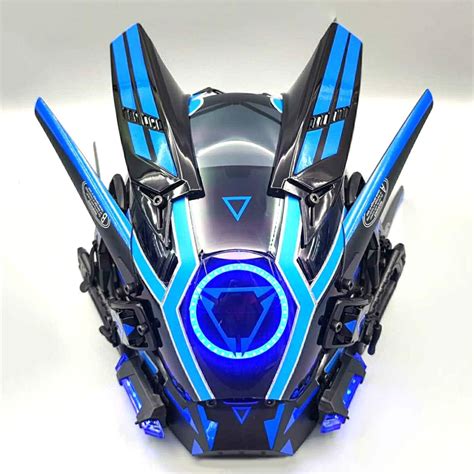 Amazon Yyinyuan Blue Led Punk Mask Techwear Cyber Cosplay Costume