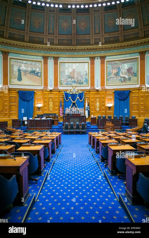 USA, Massachusetts, Boston, Massachusetts State House, chamber of the ...