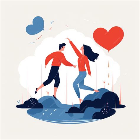 Premium Ai Image Flat Illustration Of Couple Falling In Love Perfect