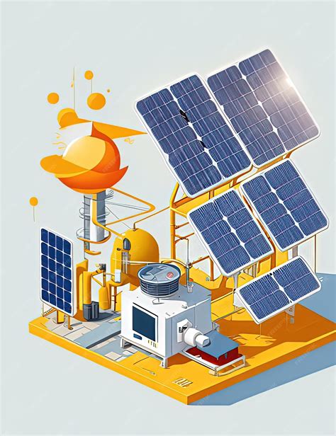 Premium Vector A Cartoon Of Solar Panels And A Solar Panel