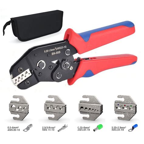 SN 58B Crimping Plier Multi Jaws Kit For Insulated Photovoltaic Tubular