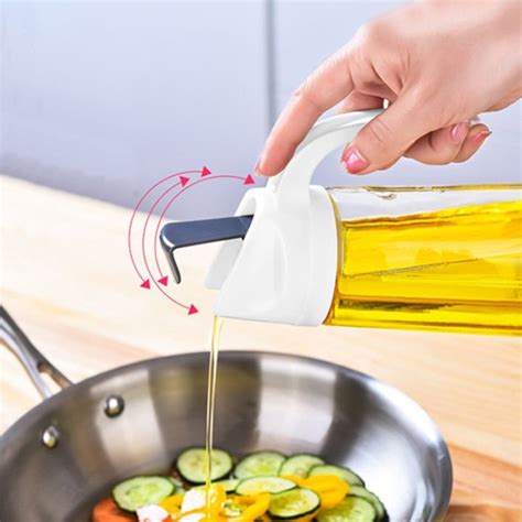 Ml Automatic Opening And Closing Glass Olive Oil Bottle With Handle