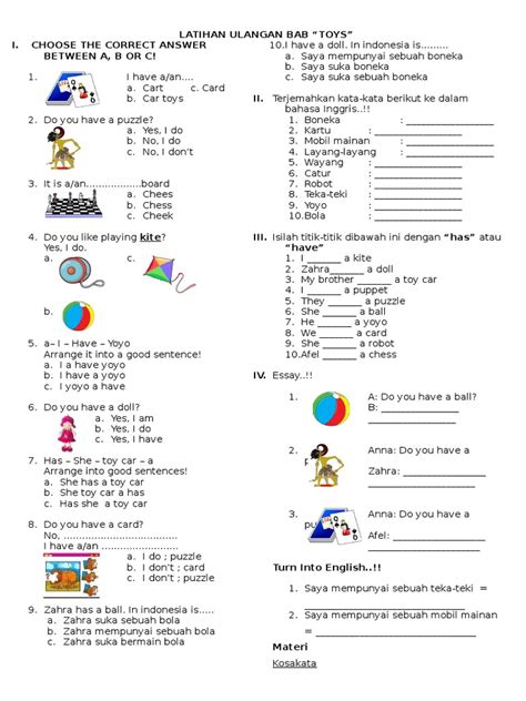 Soal Bahasa Inggris Kelas