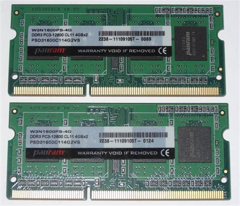 Ddr3 So Dimm Cfd販売 Panram ノートpc用 メモリ Ddr3 1600 Pc 12800 4gb×2枚