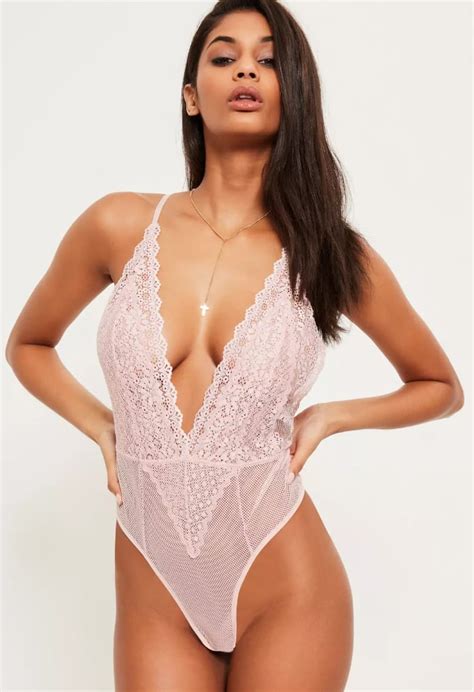 Missguided Lace Deep Plunge Teddy 45 Lingerie By Personality