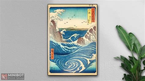 Beautiful Japanese Woodblock Art Print Whirlpools and Waves - Etsy