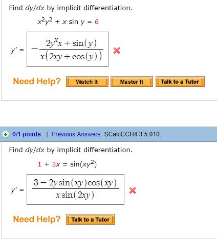 Solved Find Dy Dx By Implicit Differentiation 2y X Sin Y Chegg