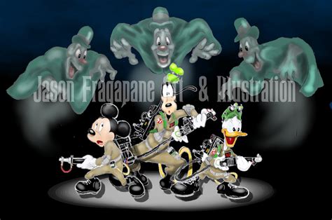 DISNEY Mickey Mouse Donald Duck Goofy GHOSTBUSTERS Lonesome Ghosts Fan ...