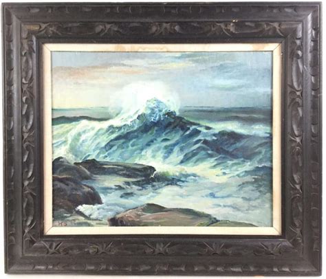 Lot Vintage Oceanscape Oil Painting On Board