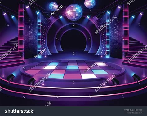 Colorful Dance Floor Music Stage Disco Stock Vector (Royalty Free) 2104366796 | Shutterstock