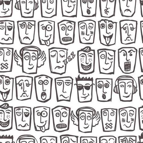 Sketch Emoticons Seamless Pattern 437999 Vector Art At Vecteezy