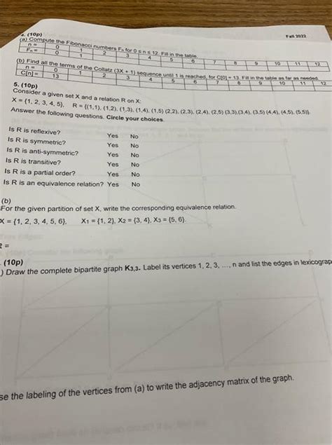 Solved Set X And A Relation R On X Answer The Follo Chegg