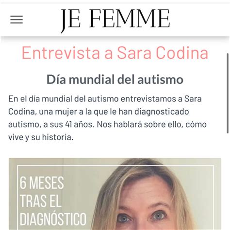 Medios de comunicación MUJER Y AUTISTA SARA CODINA