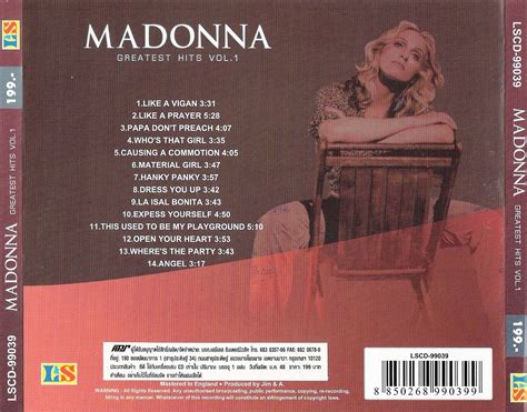 Madonna Fanmade Covers Greatest Hits Vol1