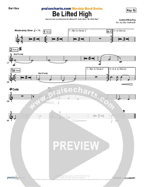 Be Lifted High Bari Sax Sheet Music PDF Michael W Smith PraiseCharts