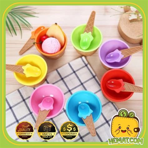 Jual Mangkok Es Krim Unik Set Mangkuk Sendok Ice Cream Bowl Shopee