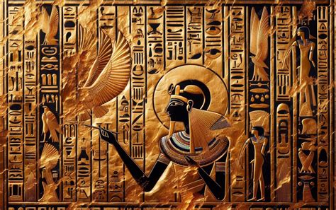 ancient egyptian hieroglyphics  gods wall art  intricate image