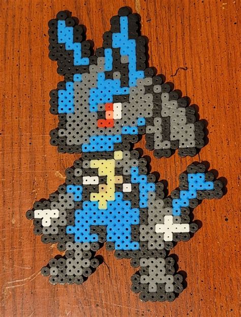 Lucario Sprite Perler Bead Art 6 Inch Shiny Colors Available Etsy