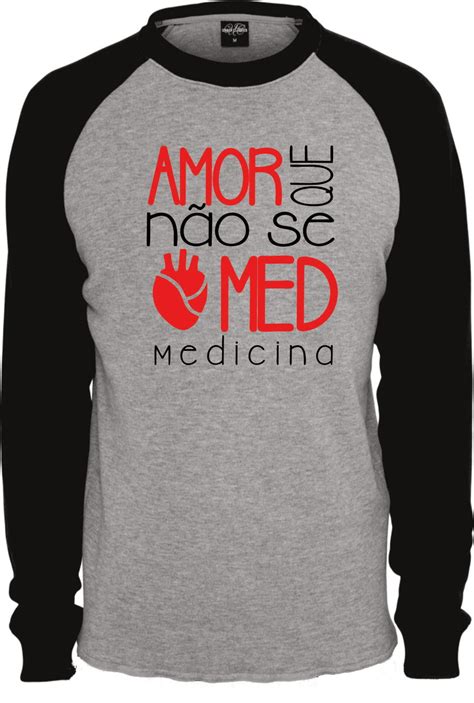 Camiseta Raglan Manga Longa Curso De Medicina Elo