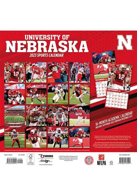 Nebraska Cornhuskers 12x12 Team 2023 Wall Calendar | Nebraska cornhuskers, Nebraska, Cornhuskers