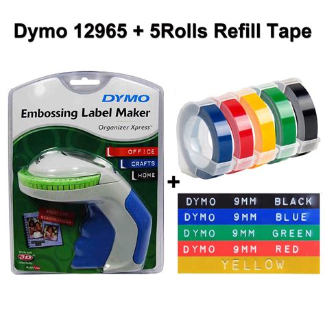 Dymo Embossing Label Maker With Roll Refill Tape Organizer