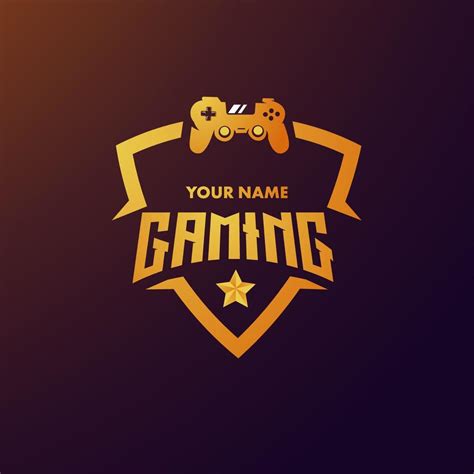 Golden badge logo template for gaming esport 14038335 Vector Art at ...